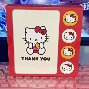 Sanrio Hello Kitty Note Card Set Stickers Envelopes Thank You Blank 2023 Red Bow
